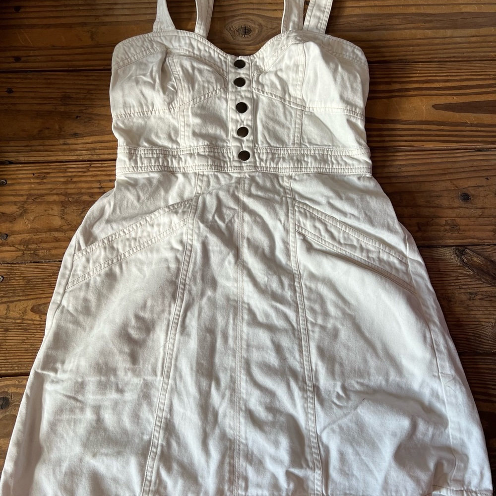 Japan White Button-Front Dress Small